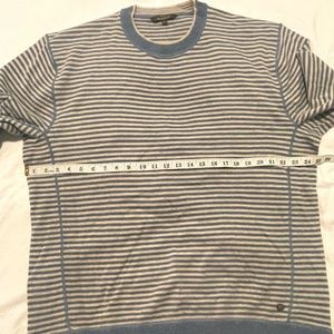 Crewneck Striped Cashmere/ Cotton Sweater XL